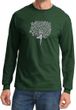 Mens Yoga Shirt Grey Tree Pose Long Sleeve Tee T-Shirt