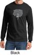 Mens Yoga Shirt Grey Tree Pose Long Sleeve Tee T-Shirt