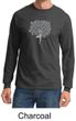 Mens Yoga Shirt Grey Tree Pose Long Sleeve Tee T-Shirt