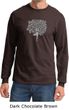 Mens Yoga Shirt Grey Tree Pose Long Sleeve Tee T-Shirt