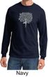 Mens Yoga Shirt Grey Tree Pose Long Sleeve Tee T-Shirt