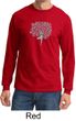 Mens Yoga Shirt Grey Tree Pose Long Sleeve Tee T-Shirt