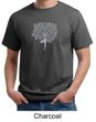 Mens Yoga Shirt Grey Tree Pose Organic Tee T-Shirt