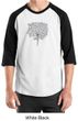 Mens Yoga Shirt Grey Tree Pose Raglan Tee T-Shirt
