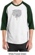 Mens Yoga Shirt Grey Tree Pose Raglan Tee T-Shirt