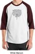 Mens Yoga Shirt Grey Tree Pose Raglan Tee T-Shirt