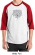 Mens Yoga Shirt Grey Tree Pose Raglan Tee T-Shirt