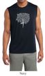 Mens Yoga Shirt Grey Tree Pose Sleeveless Moisture Wicking Tee T-Shirt