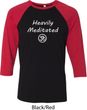 Mens Yoga Shirt Heavily Meditated with OM Raglan Shirt
