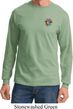 Mens Yoga Shirt Hippie Sun Patch Pocket Print Long Sleeve Tee T-Shirt