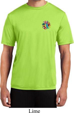 Mens Yoga Shirt Hippie Sun Patch Pocket Print Moisture Wicking Tee