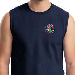 Mens Yoga Shirt Hippie Sun Patch Pocket Print Muscle Tee T-Shirt Mens Yoga Shirt Hippie Sun Patch Pocket Print Muscle Tee T-Shirt