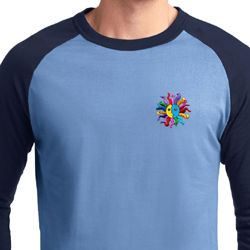 Mens Yoga Shirt Hippie Sun Patch Pocket Print Raglan Tee T-Shirt Mens Yoga Shirt Hippie Sun Patch Pocket Print Raglan Tee T-Shirt