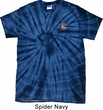 Mens Yoga Shirt Hippie Sun Patch Pocket Print Spider Tie Dye Tee