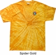 Mens Yoga Shirt Hippie Sun Patch Pocket Print Spider Tie Dye Tee