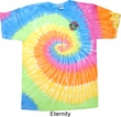 Mens Yoga Shirt Hippie Sun Patch Pocket Print Tie Dye Tee T-shirt