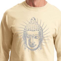 Mens Yoga Shirt Iconic Buddha Long Sleeve Tee T-Shirt