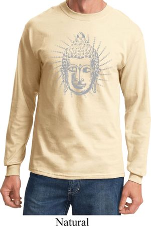 Mens Yoga Shirt Iconic Buddha Long Sleeve Tee T-Shirt