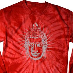 Mens Yoga Shirt Iconic Buddha Long Sleeve Tie Dye Tee T-shirt