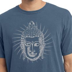 Mens Yoga Shirt Iconic Buddha Pigment Dyed Tee T-Shirt