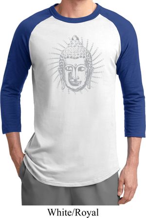 Mens Yoga Shirt Iconic Buddha Raglan Tee T-Shirt