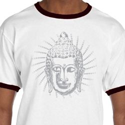 Mens Yoga Shirt Iconic Buddha Ringer Tee T-Shirt