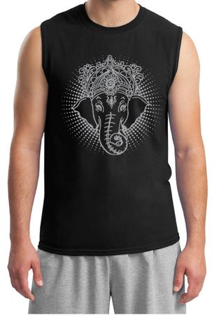 Clearance - Mens Shirt Iconic Ganesha Muscle Yoga Tee T-Shirt