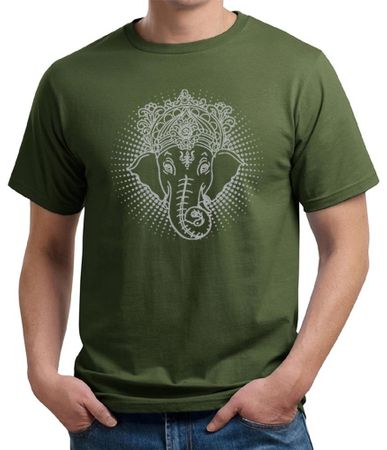 Mens Yoga Shirt Iconic Ganesha Organic Tee T-Shirt