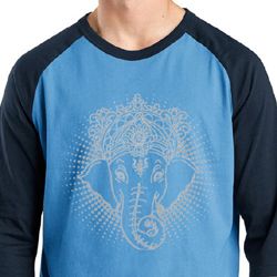 Mens Yoga Shirt Iconic Ganesha Raglan Tee T-Shirt Mens Yoga Shirt Iconic Ganesha Raglan Tee T-Shirt