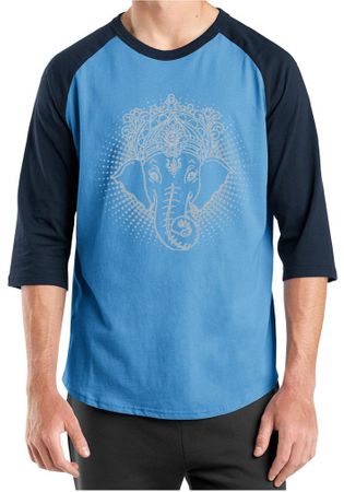 Mens Yoga Shirt Iconic Ganesha Raglan Tee T-Shirt