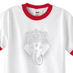 Mens Yoga Shirt Iconic Ganesha Ringer Tee T-Shirt Mens Yoga Shirt Iconic Ganesha Ringer Tee T-Shirt