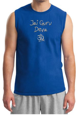 Mens Yoga Shirt Jai Guru Deva Muscle Tee T-Shirt