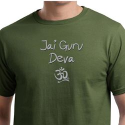 Mens Yoga Shirt Jai Guru Deva Organic Tee T-Shirt