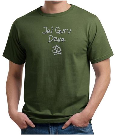 Mens Yoga Shirt Jai Guru Deva Organic Tee T-Shirt