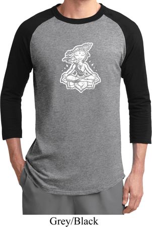 Mens Yoga Shirt Krishna Raglan Tee T-Shirt