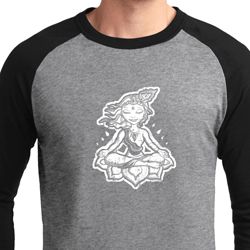 Mens Yoga Shirt Krishna Raglan Tee T-Shirt
