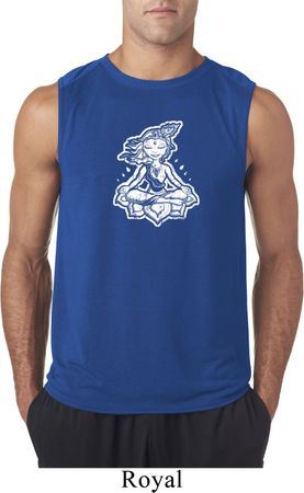 Mens Yoga Shirt Krishna Sleeveless Tee T-Shirt