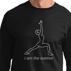 Mens Yoga Shirt Line Warrior Long Sleeve Tee T-Shirt Mens Yoga Shirt Line Warrior Long Sleeve Tee T-Shirt
