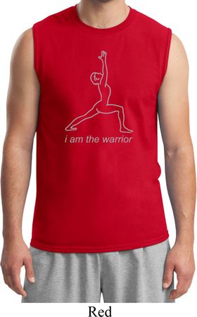 Mens Yoga Shirt Line Warrior Muscle Tee T-Shirt