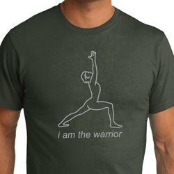 Mens Yoga Shirt Line Warrior Organic Tee T-Shirt Mens Yoga Shirt Line Warrior Organic Tee T-Shirt