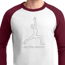 Mens Yoga Shirt Line Warrior Raglan Tee T-Shirt Mens Yoga Shirt Line Warrior Raglan Tee T-Shirt