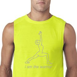 Mens Yoga Shirt Line Warrior Sleeveless Tee T-Shirt Mens Yoga Shirt Line Warrior Sleeveless Tee T-Shirt