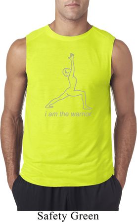 Mens Yoga Shirt Line Warrior Sleeveless Tee T-Shirt