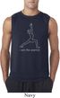 Mens Yoga Shirt Line Warrior Sleeveless Tee T-Shirt