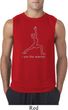 Mens Yoga Shirt Line Warrior Sleeveless Tee T-Shirt