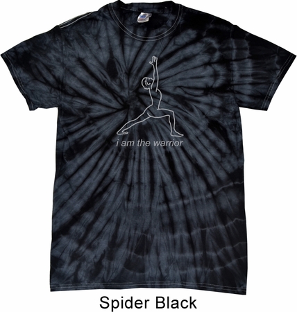 Mens Yoga Shirt Line Warrior Spider Tie Dye Tee T-shirt