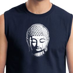 Mens Yoga Shirt Little Buddha Head Muscle Tee T-Shirt