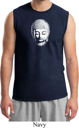 Mens Yoga Shirt Little Buddha Head Muscle Tee T-Shirt