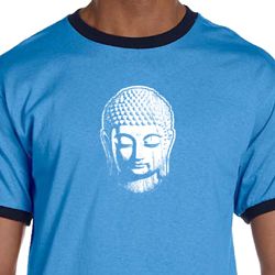 Mens Yoga Shirt Little Buddha Head Ringer Tee T-Shirt