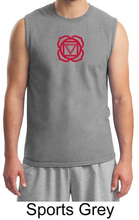 Mens Yoga Shirt - Muladhara Root Chakra Adult Muscle Shirt